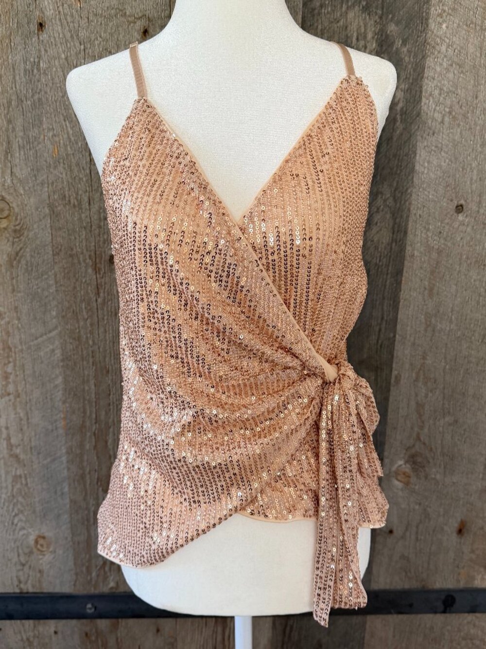 Grace Karin Sequin Wrap Tank Top Size Small